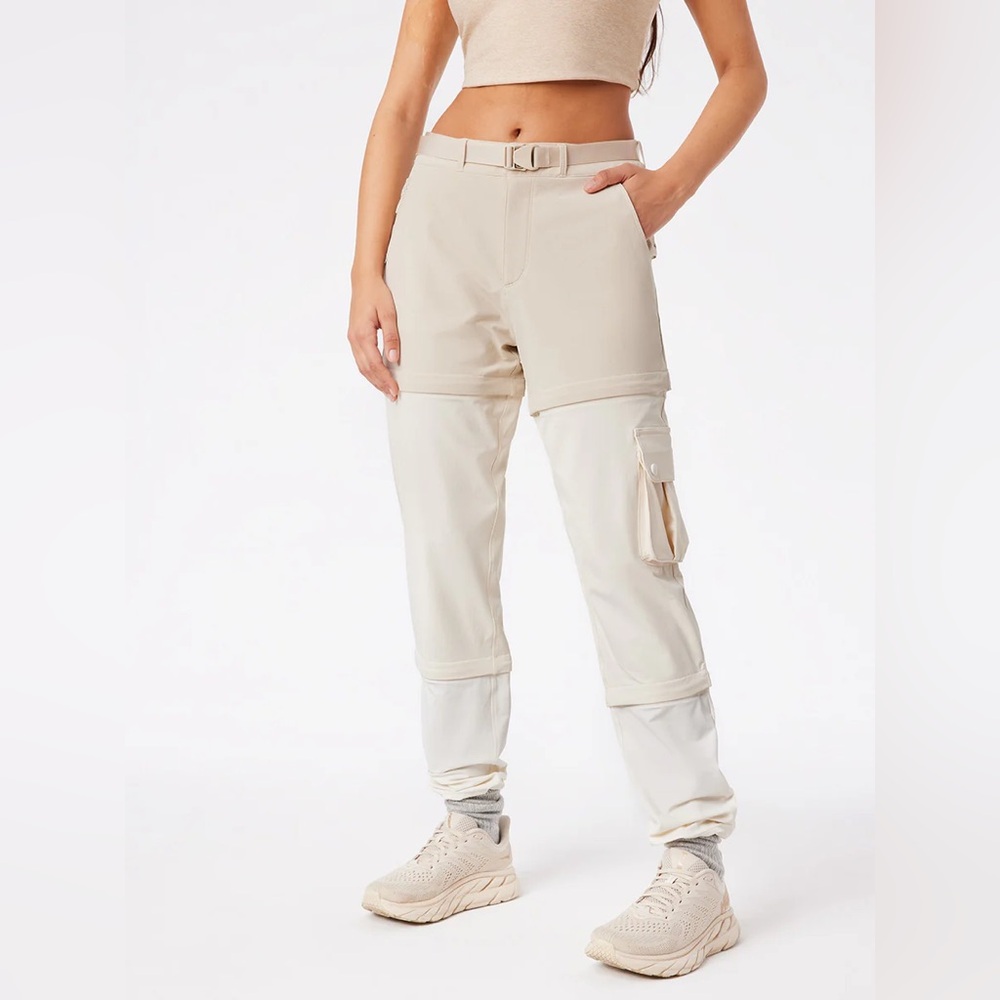 Women's OV Multi-Beige Cargo Zip Pants